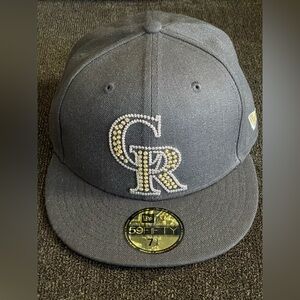 Colorado Rockies New Era Fitted "Embroidered Embellishments" Grey Hat Size 7 1/8